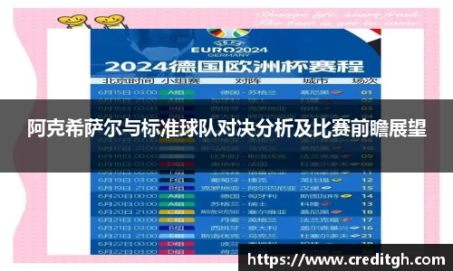 阿克希萨尔与标准球队对决分析及比赛前瞻展望